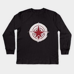 Red Star Emblem Graphic Tee Design No. 508 Kids Long Sleeve T-Shirt